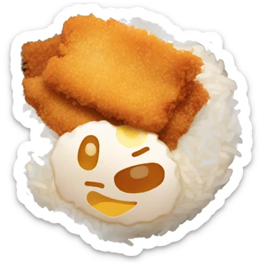 Tonkatsu bowl rice sticker