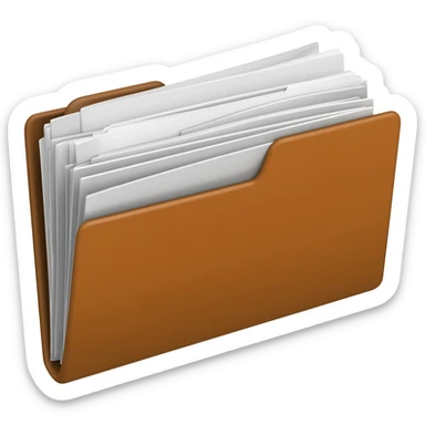 Carpeta con folios dentro sticker