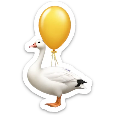 Goose with a bow and a whole ballon sticker