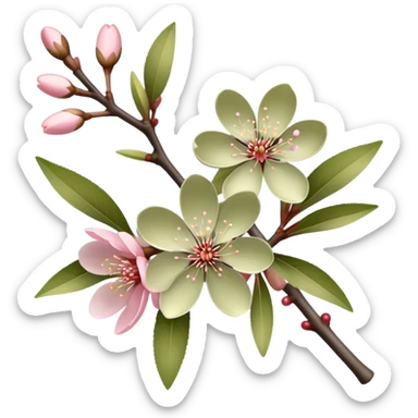 Pale olive Sakura  sticker
