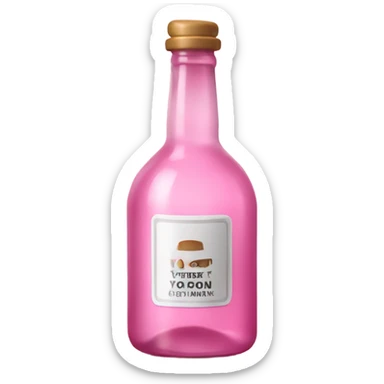pink white alcohol bottle  sticker