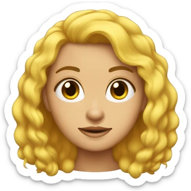 sou uma menina criança com cabelo loiro amarelo comprido olho castanho sticker