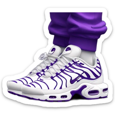 nike air max tn plus white and purple sticker