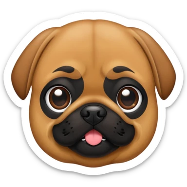 Puggle in Brown wird Black Face sticker