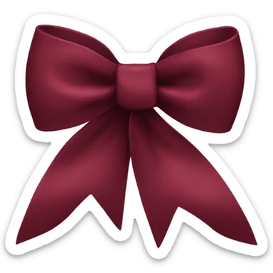 Wine red color bow sticker