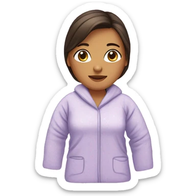 mujer con pijama costurera sticker