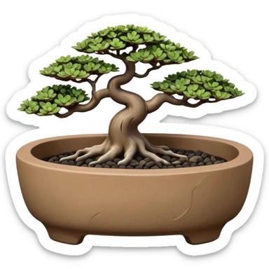 Shohin Shallow dark Flintstone’s bonsai pot only  sticker