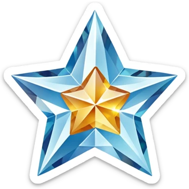 five-pointed star-shaped diamond sticker