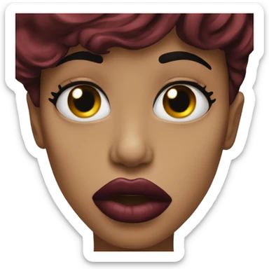 dark red lips blowing a kiss sticker