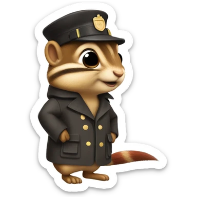 chipmunk with a detective coat sticker