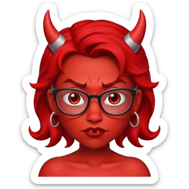nerdy latina devil sticker