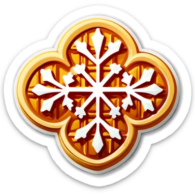 waffle with snowflake sticker