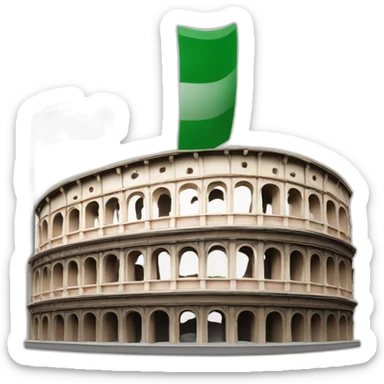 Roman Colosseum in Rome with Italia's flag sticker