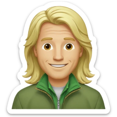 james silent hill a man with blonde long  hair and green jacket sticker