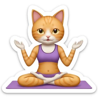 cat doing yoga sticker