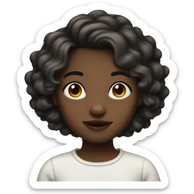 medium dark girl with short wavy dark hair sticker