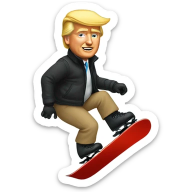 A president donald trump snowboarding sticker