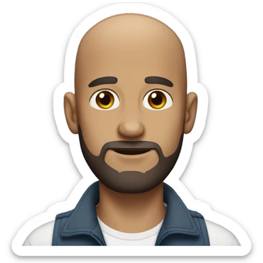 Men with no hair and beard sticker