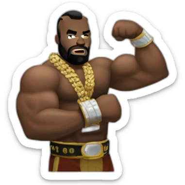 Mr T flexing biceps sticker