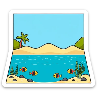 carpet on the sea floor, with cute sea animals and shells sticker