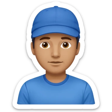 blue tennis hat and blue tshirt man sticker
