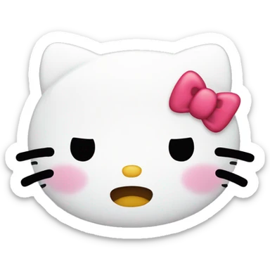 Hello kitty face crying sticker