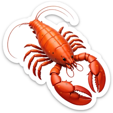 White and black white lobster  sticker