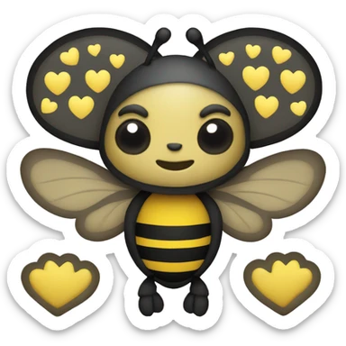bumblebee with hearts  sticker