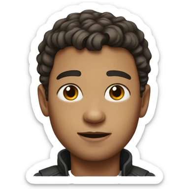 realistic portrait of solo boy sticker