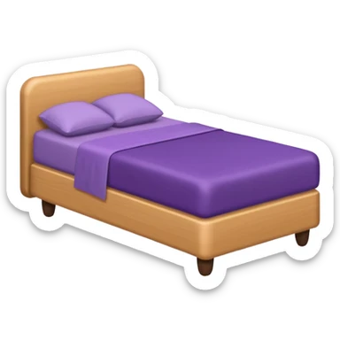 emoji de cama de valoracion de fisioterapia color morado  sticker