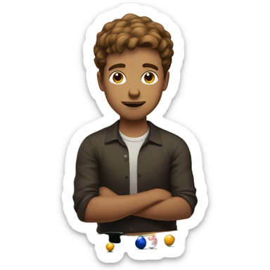 Brown-short haired guy losing at playing pool sticker