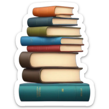 a stack of books sticker
