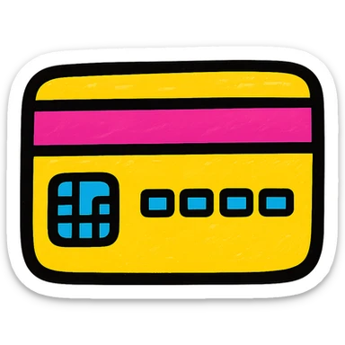 colorful credit card illustration, no text sticker