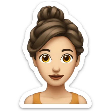 femme brune coiffée en arrière sticker