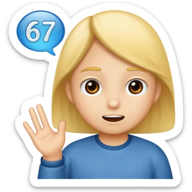 A kid saying 67 sticker