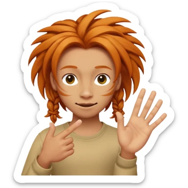 Ginger dread twirling around finger  sticker