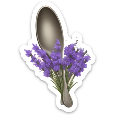 Spoon surrounded with lavender flowers sticker