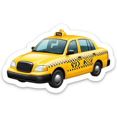 yellow taxi cab with black checkered pattern sticker