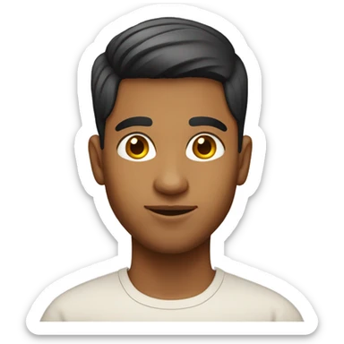 Young Indian guy with clean haircut, light skin tone sticker