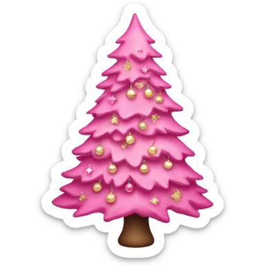 Girly pink Christmas tree sticker