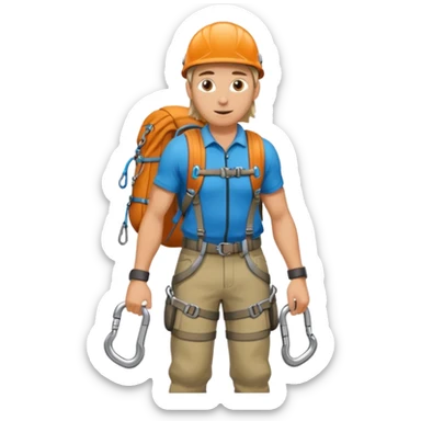 Climber with carabiners in Mountain Climbing Team sticker