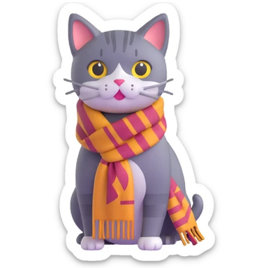 cat with scarf sticker