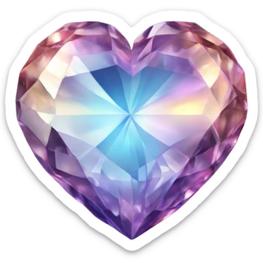 Crystal heart sticker