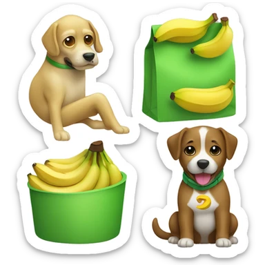 perro con disfraz de banana verde y cara de Minio sticker