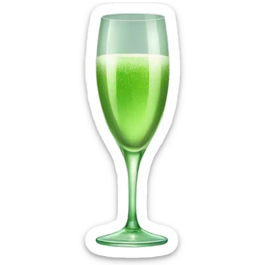 green champagne glass sticker