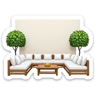 Patio with white couches sticker
