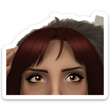 pierced beauty portrait of girl sticker