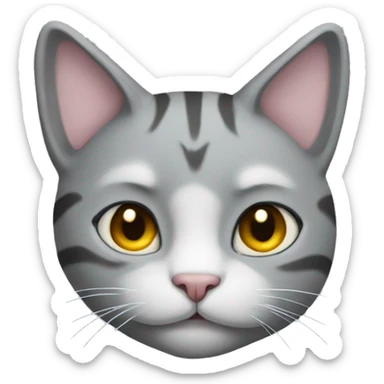 Cat gray Croissant  sticker