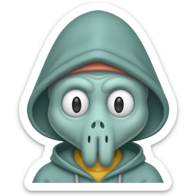 Squidward in the hood sticker