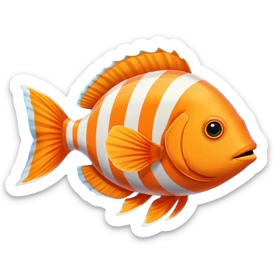 Orange çizgili Fish sticker